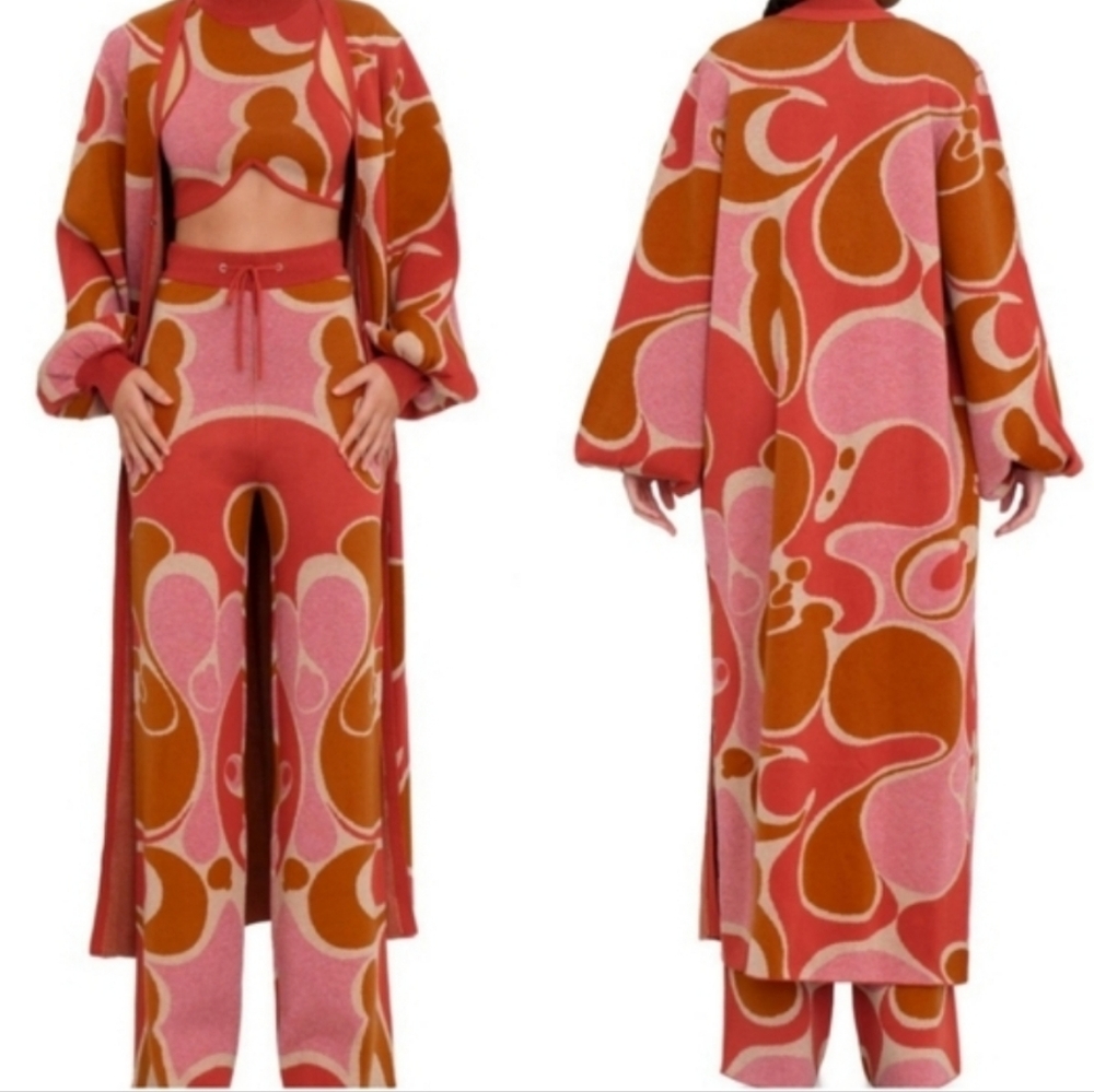 Andrea Lyamah Ally Caro Knit Print Cardigan